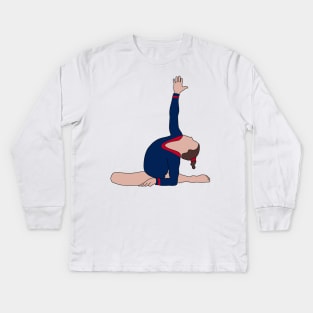 Jade Carey Gymnastics Drawing Kids Long Sleeve T-Shirt